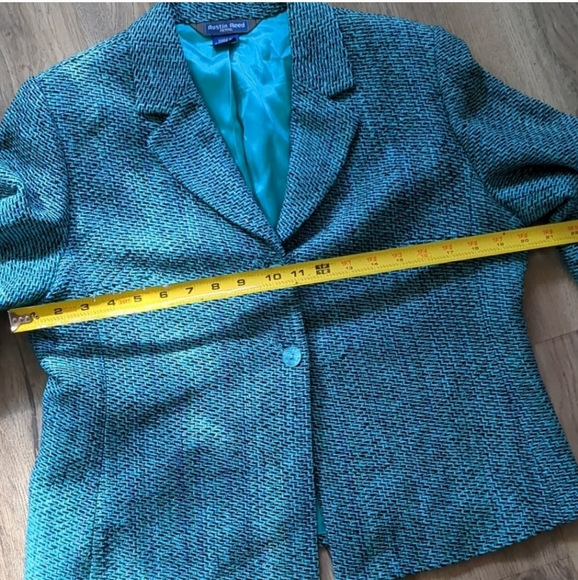 Austin Reed Silk Turquoise Tweed Blazer - Picture 7 of 8